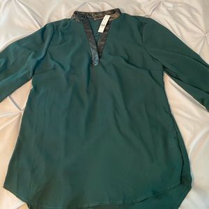 New York & Company Teal Long Sleeve Top
